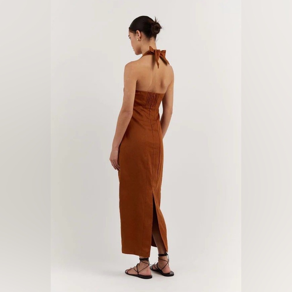 DISSH WILLOW TOBACCO LINEN LONG DRESS - 2 / TOBACCO US 34